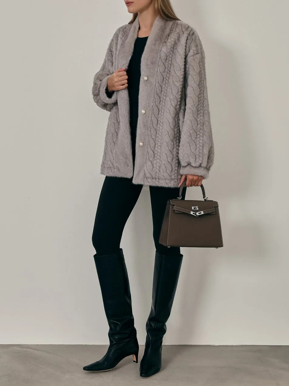 Vail Chic Fur Cardigan Coat | Grey
