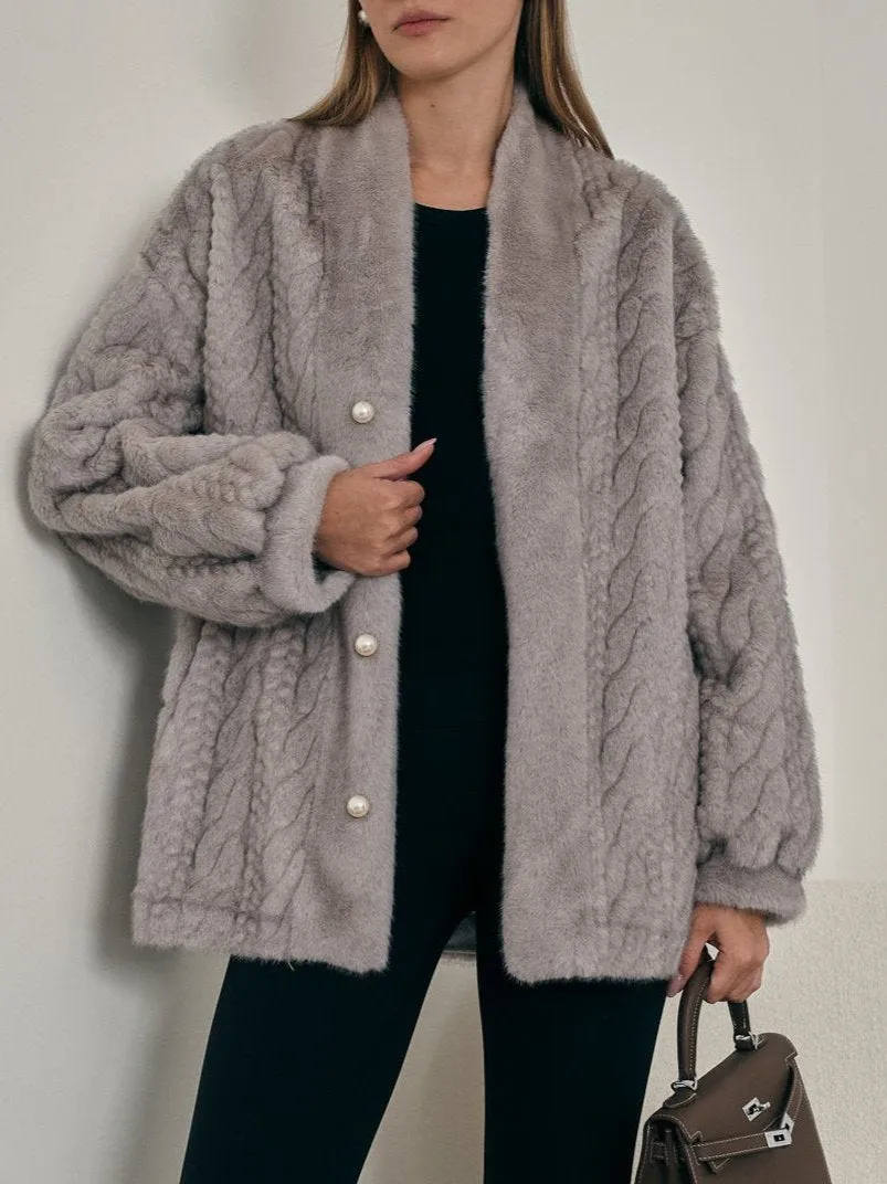 Vail Chic Fur Cardigan Coat | Grey