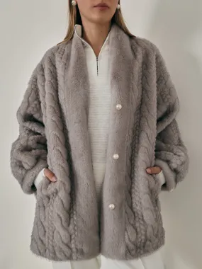 Vail Chic Fur Cardigan Coat | Grey
