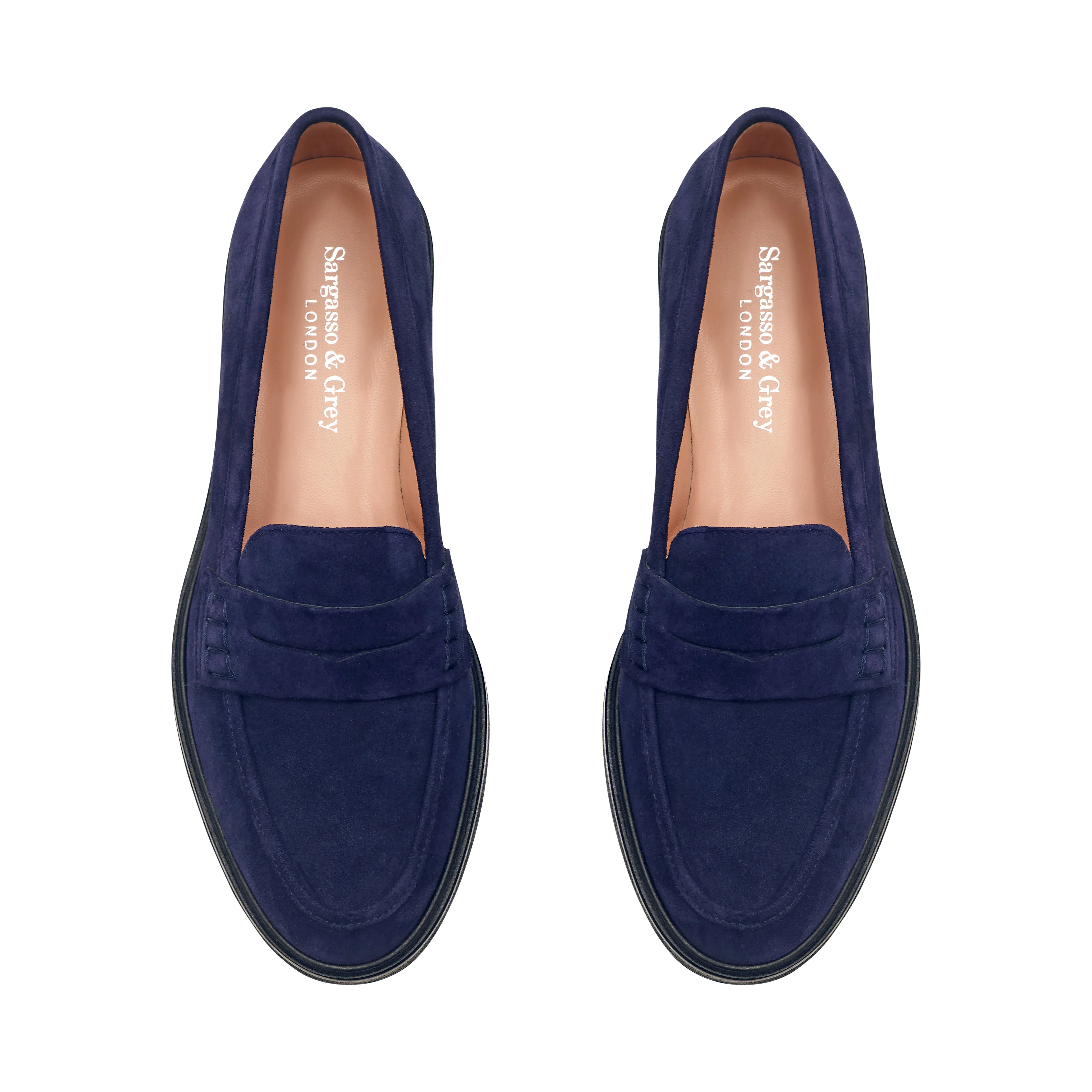 Wide Width Loafers  -  Navy Suede