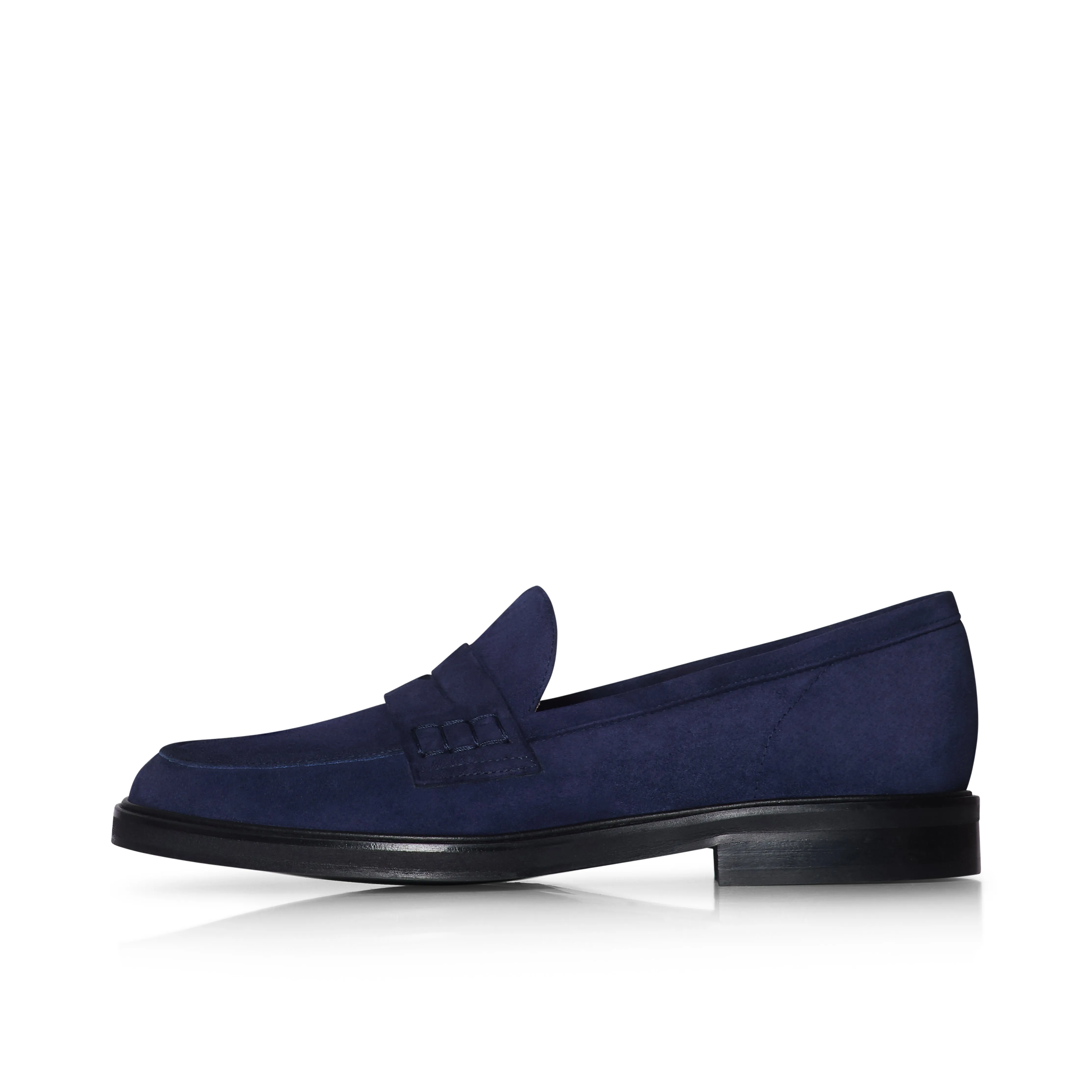 Wide Width Loafers  -  Navy Suede