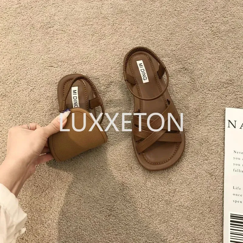 Women Sandals Summer New Fashionable Comfortable Soft Sole Casual Beach Roman Sandals
