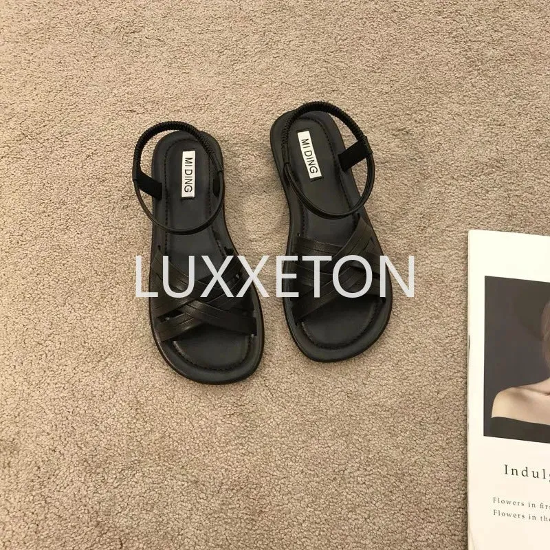 Women Sandals Summer New Fashionable Comfortable Soft Sole Casual Beach Roman Sandals