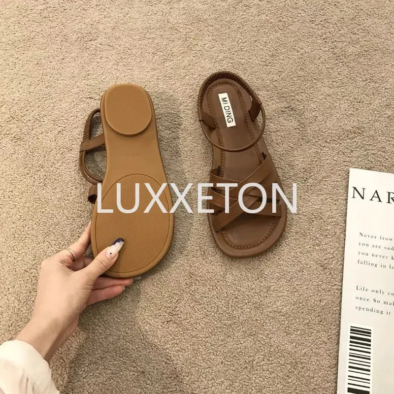 Women Sandals Summer New Fashionable Comfortable Soft Sole Casual Beach Roman Sandals