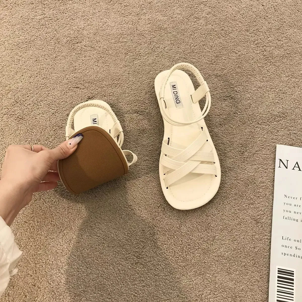 Women Sandals Summer New Fashionable Comfortable Soft Sole Casual Beach Roman Sandals