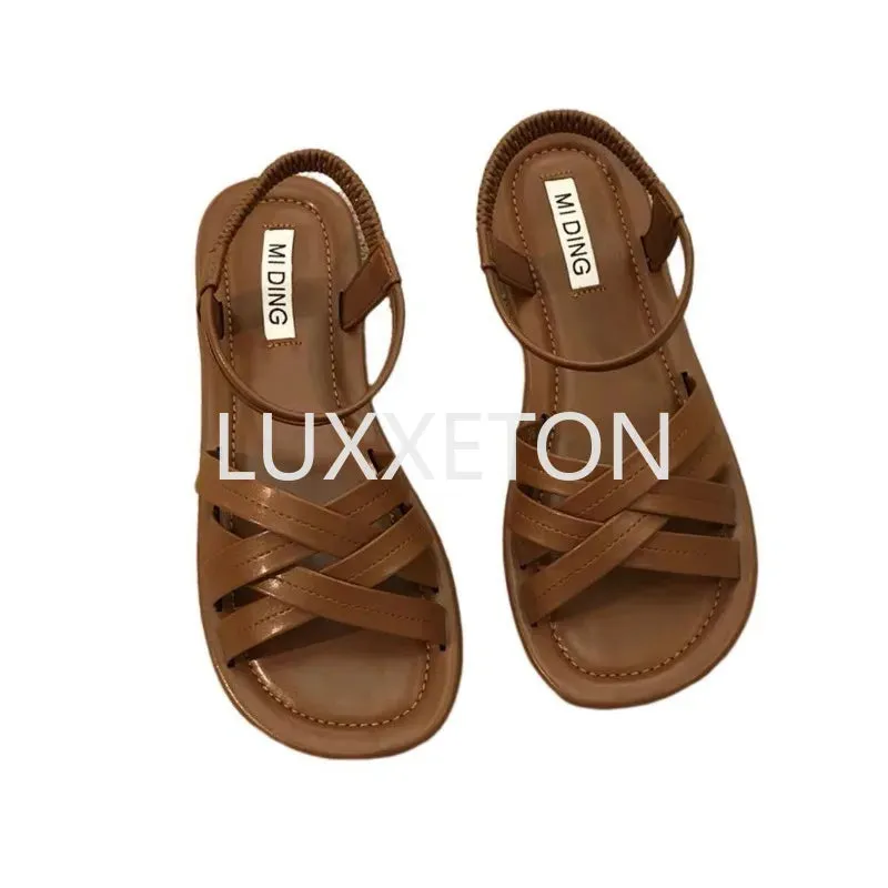 Women Sandals Summer New Fashionable Comfortable Soft Sole Casual Beach Roman Sandals