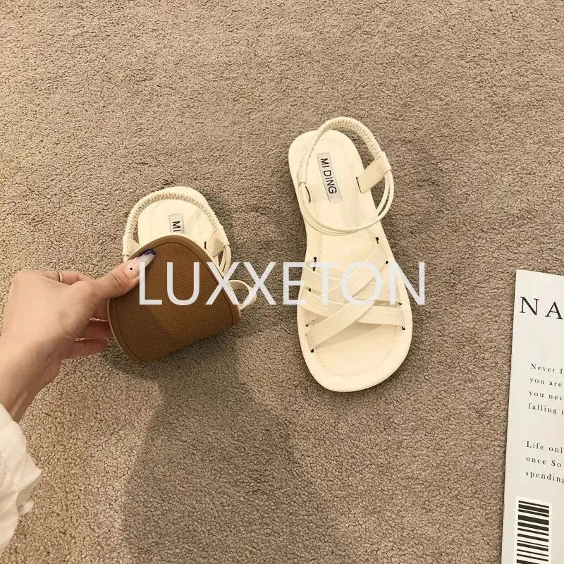 Women Sandals Summer New Fashionable Comfortable Soft Sole Casual Beach Roman Sandals