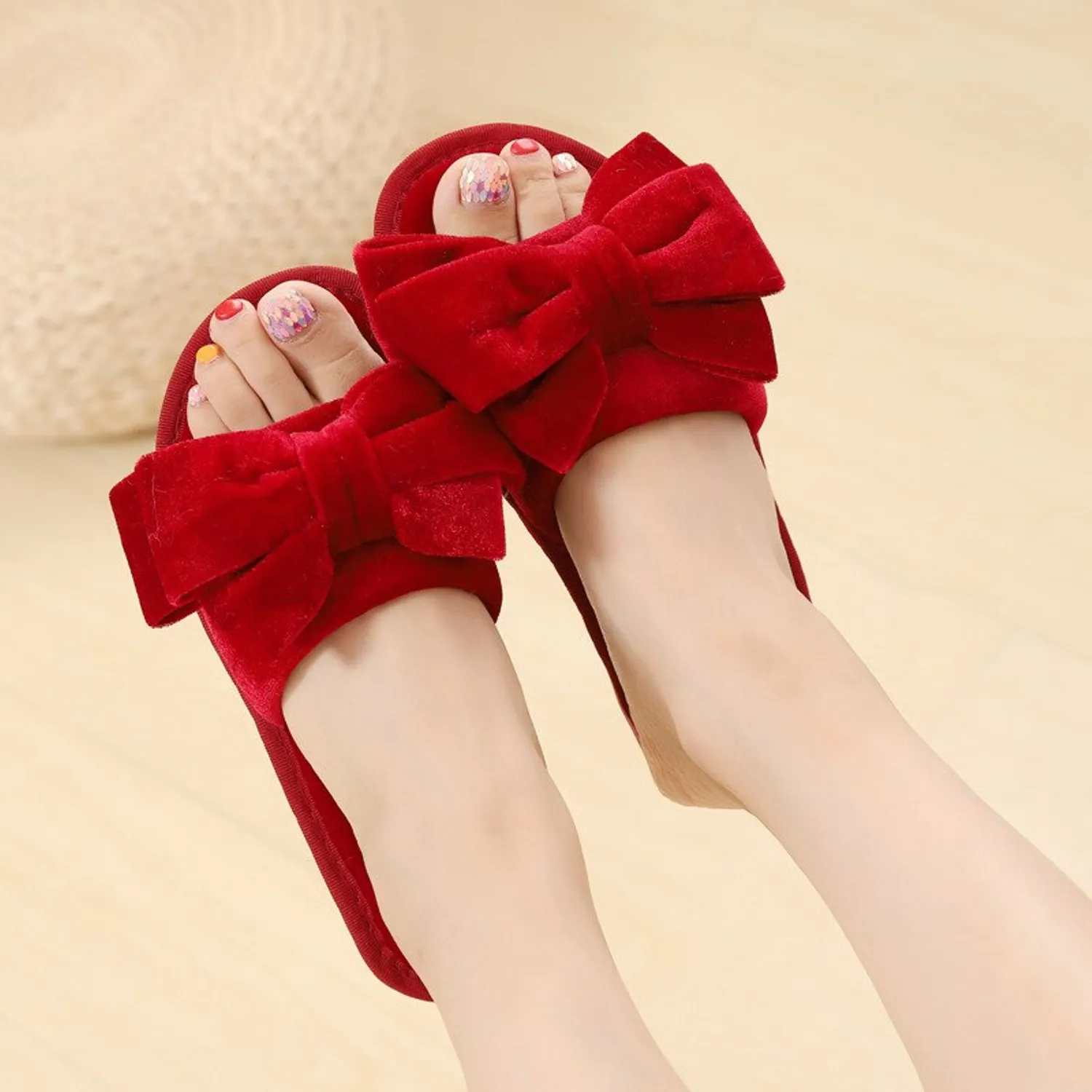 Women's Autumn/Winter Faux Plush Soft Home Slippers