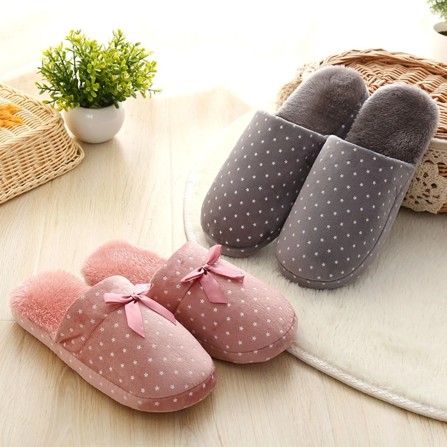 Women's Autumn/Winter Warm Cotton Soft Home Slippers