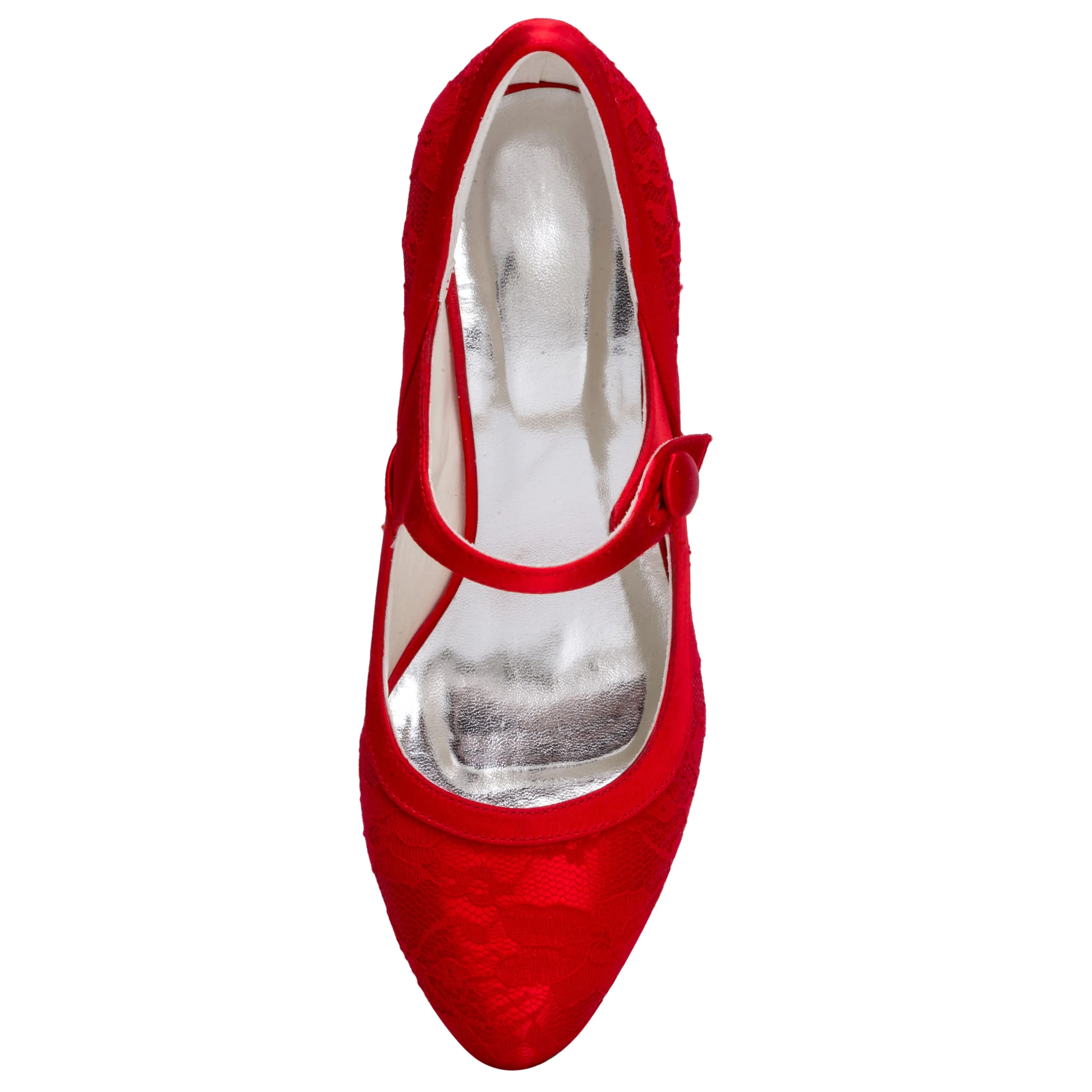 Women's Bridal Shoes Closed Toe 3.3'' Stiletto High Heel Lace Satin Pumps Wedding Shoes